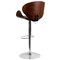 Emma and Oliver Bentwood Adjustable Height Barstool with Curved Vinyl Seat/Back
